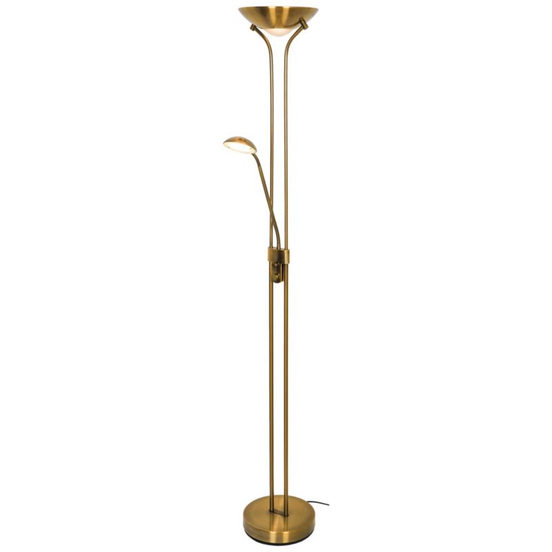 LED-gulvlampe GoodHome Pulmoz i messing