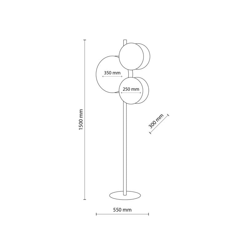 Gulvlampe TK Lighting Pulse 3 x E27 beige/hvid