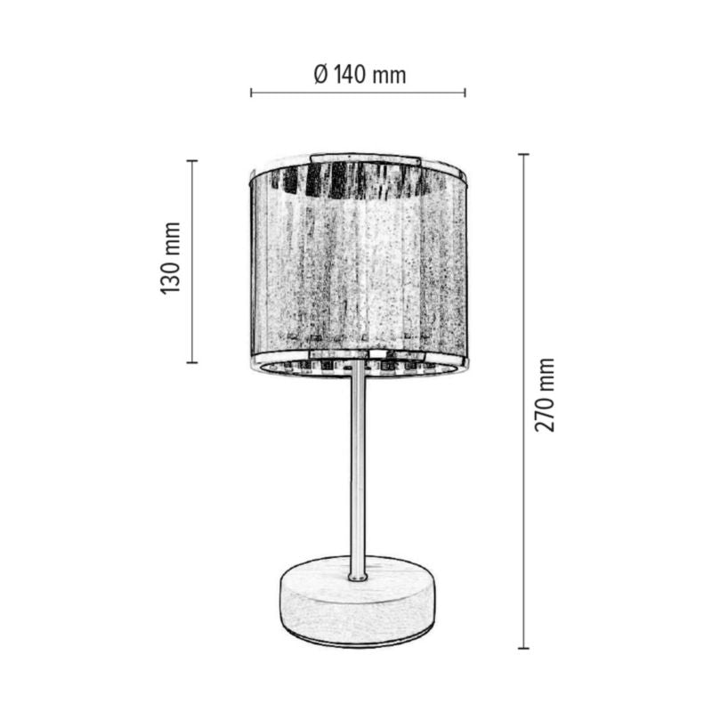 Bordlampe SPOT Light 1xE14 25W Kombination af grå beton og sort-kromet stof, polsk producent, 1 stk.