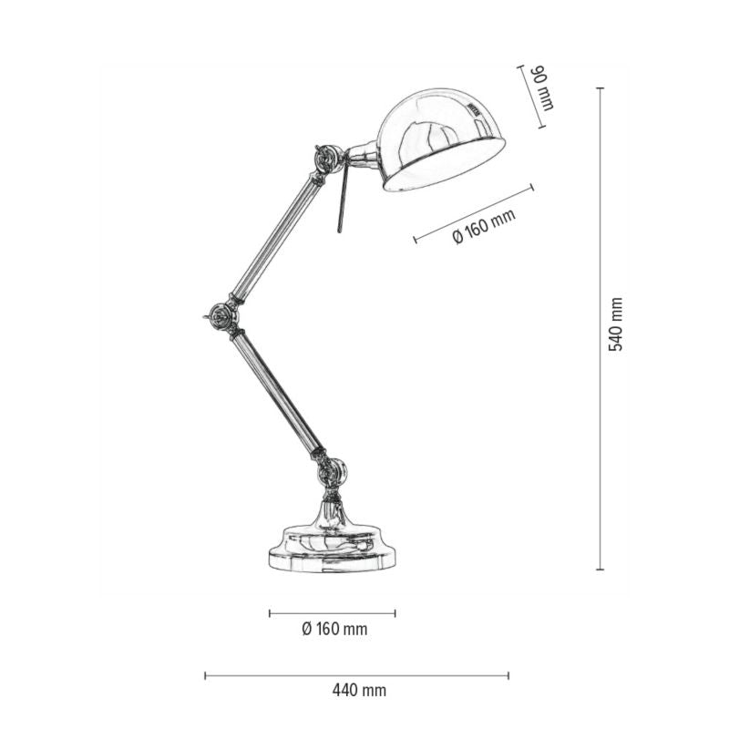 SPOT Light bordlampe 1xE14 maks. 60W elegant krom i klassisk design, polsk producent, 1 stk.