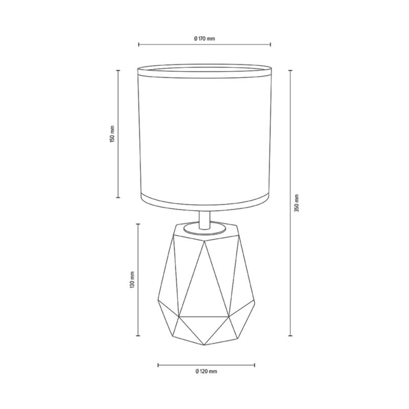 Bordlampe SPOT Light 1xE27 25W Elegant kombination af grå beton og hvidt stof, polsk producent, 1 stk.