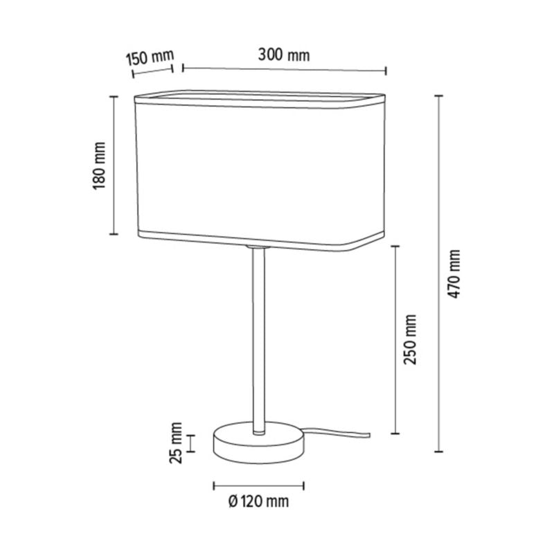 SPOT Light bordlampe 1xE27 maks. 25W industriel sort kombination fra polsk producent, 1 stk.