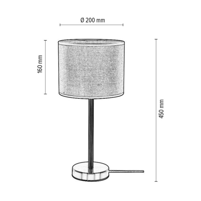 Bordlampe SPOT Light 1xE27 Max. 40W Elegant satin med beige stofskærm, polsk producent, 1 stk.