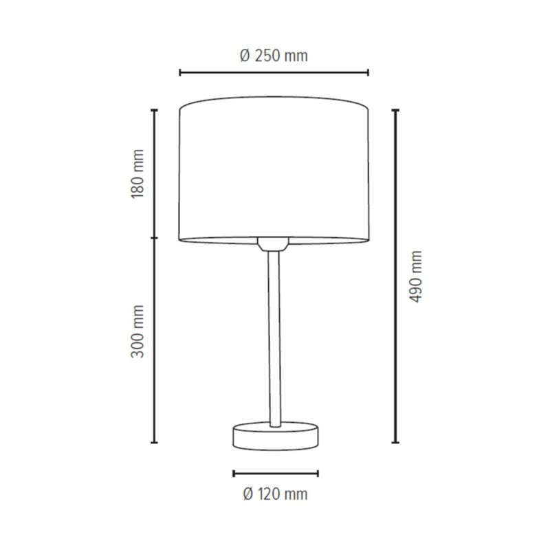 Bordlampe SPOT Light 1xE27 Max.40W Satin i kombination med beige stof, polsk producent, 1 stk.