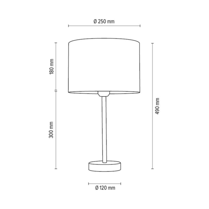 SPOT Light bordlampe 1xE27 maks. 40W satinfinish med gråt stofskærm, polsk producent, 1 stk.