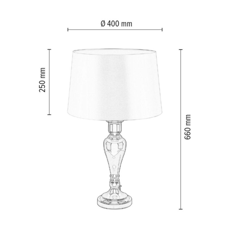 SPOT Light bordlampe 1xE27 maks. 60W industriel kombination af sort og hvidt stof, polsk producent, 1 stk.