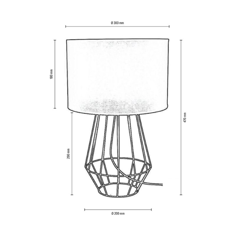 SPOT Light bordlampe 1xE27 maks. 60W klassisk kombination af sort fod og sort lampeskærm, 1 stk.