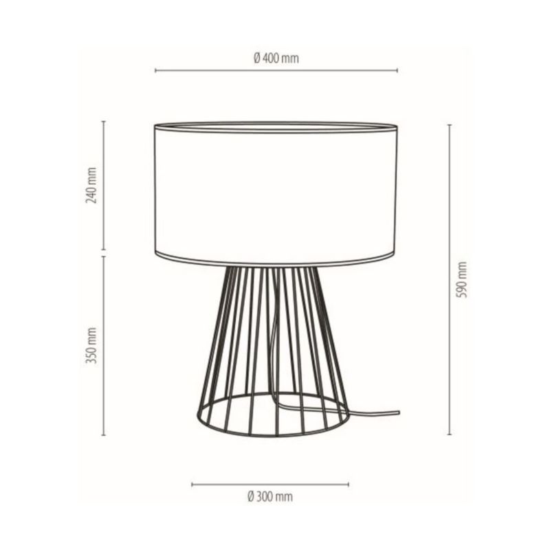 Bordlampe SPOT Light 1xE27 Max. 60W Komposition af Sort med Hvid Skærm, Polsk Producent, 1 stk.