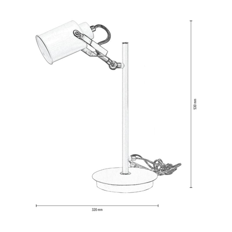 SPOT Light bordlampe 1xE27 maks. 60W i klassisk stil med krom- og hvidt finish, polsk producent, 1 stk.