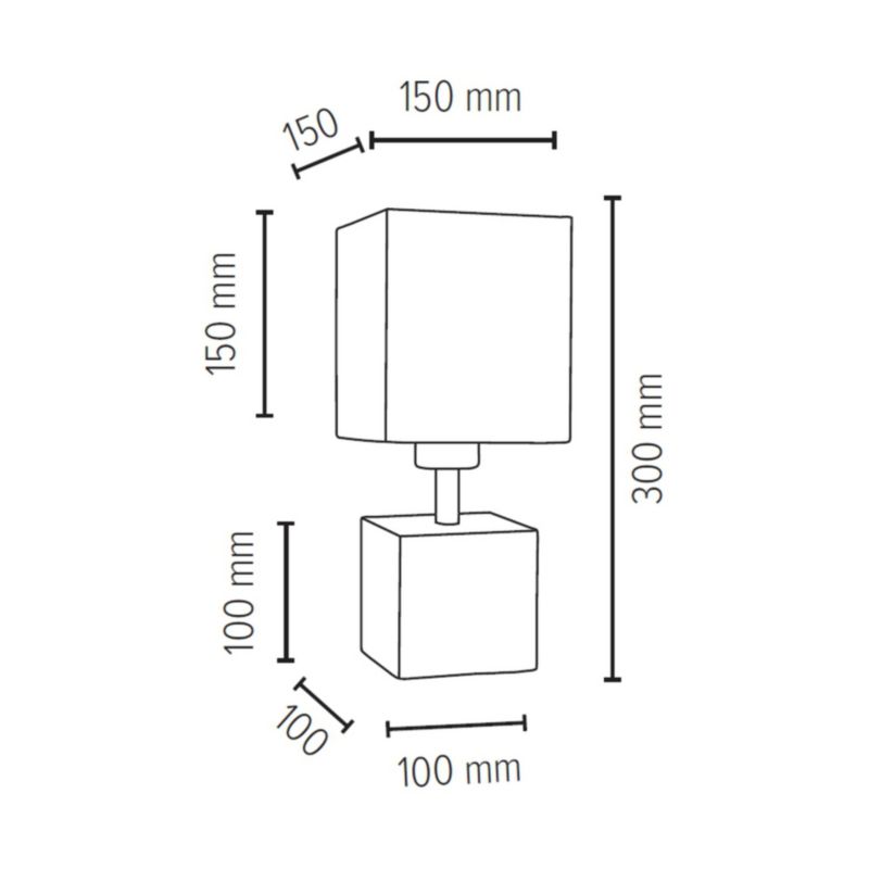 SPOT Light Square bordlampe 1xE27 maks. 25W kombination af grå beton og hvidt stof, polsk producent, 1 stk.