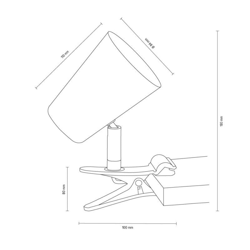 Bordlampe med klemme SPOT Light 1xE14 Max. 40W i subtil hvid, polsk producent, 1 stk.