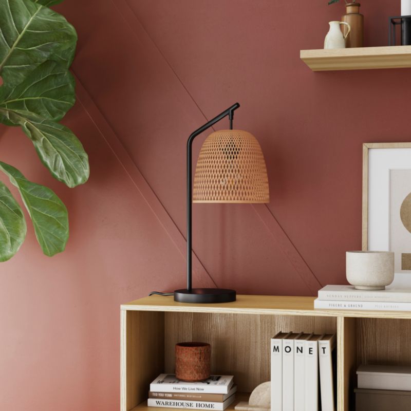 GoodHome Calume 1-punkts bordlampe med E14-fatning i bambus