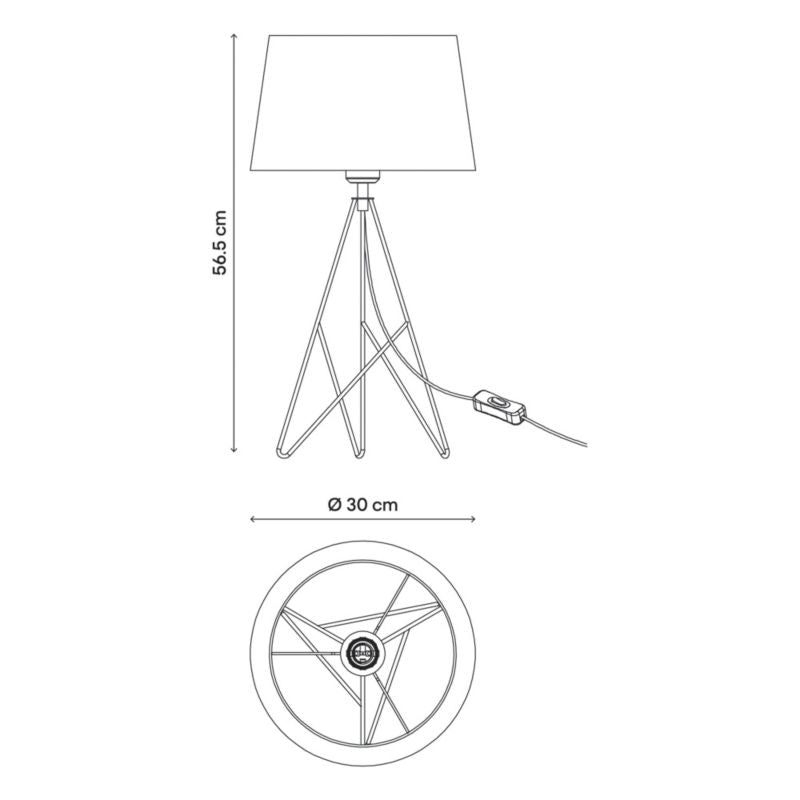 GoodHome Daitree bordlampe 1-punkts E27 brun/sort