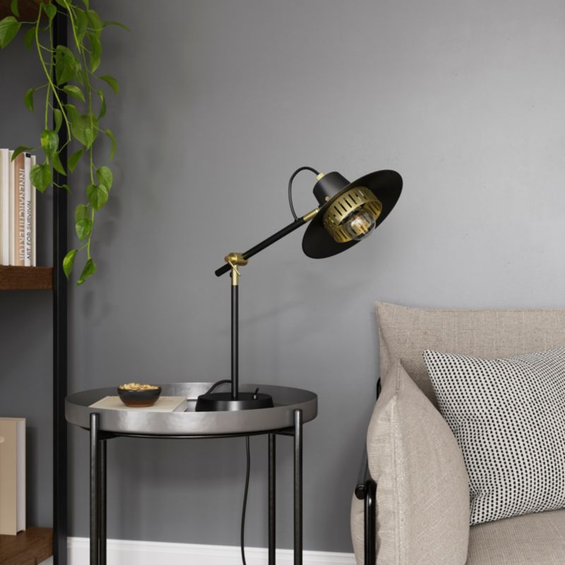GoodHome Delagoa 1-punkts bordlampe E27 sort