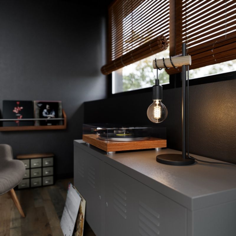 GoodHome Hornero bordlampe 1 x E27 i træ