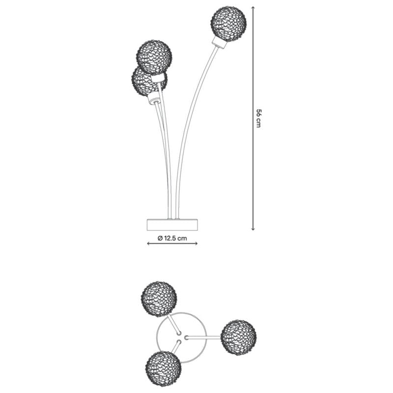 Bordlampe Phaidros 3-punkts G9 Krom