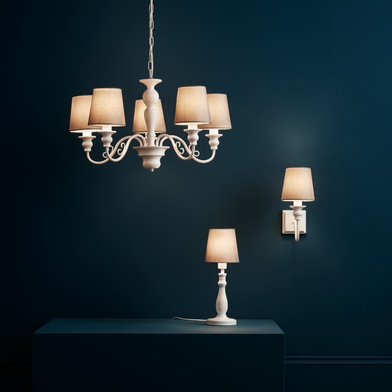 GoodHome Tulou bordlampe 1-punkts E14 hvid