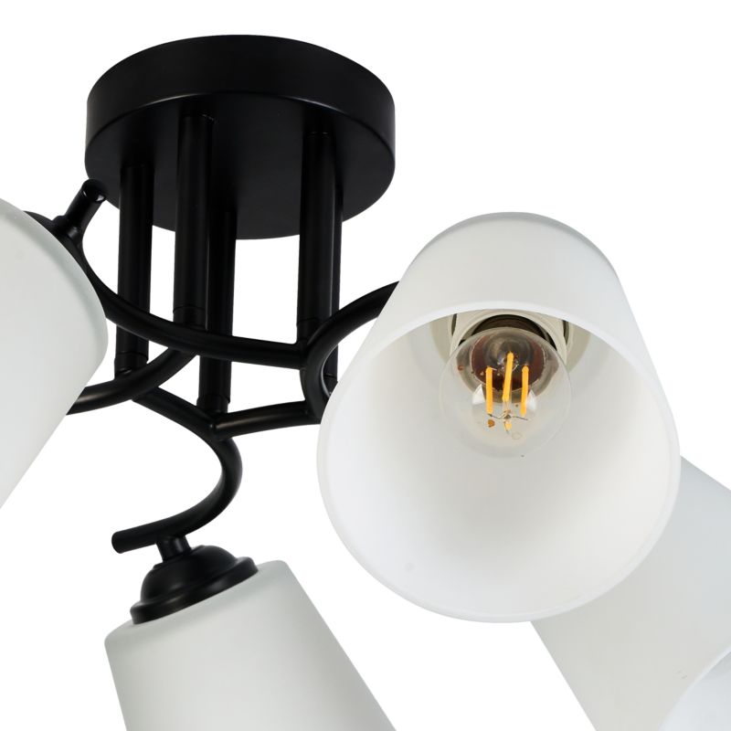 Loftslampe Milagro Pafos 5x E27 Sort 50 cm
