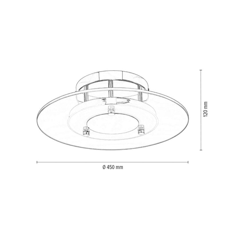 SPOT Light loftlampe 1xLED 22W kombination af krom og transparent glas, polsk producent, 1 stk.