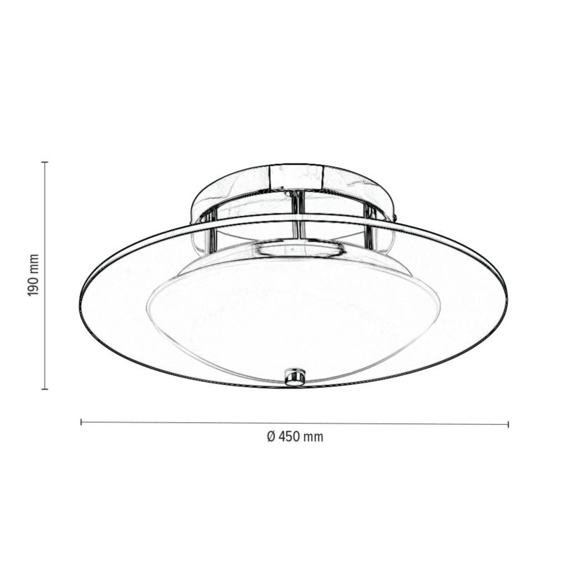 SPOT Light loftlampe 1xLED 22W med krom og transparent glas, polsk producent, 1 stk.