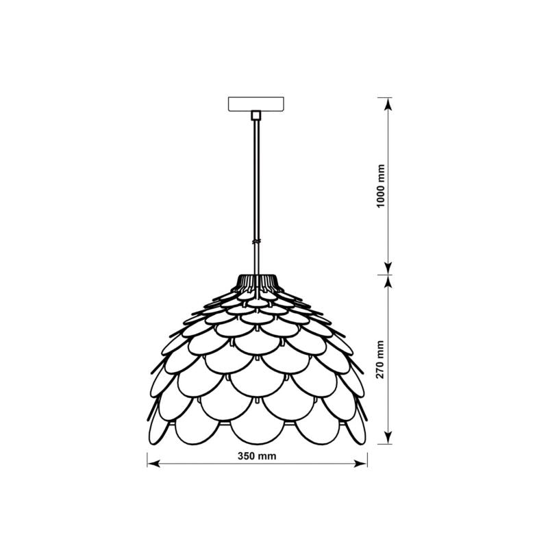 Loftslampe Burgo 5915 35 cm Lys Træ 1xE27