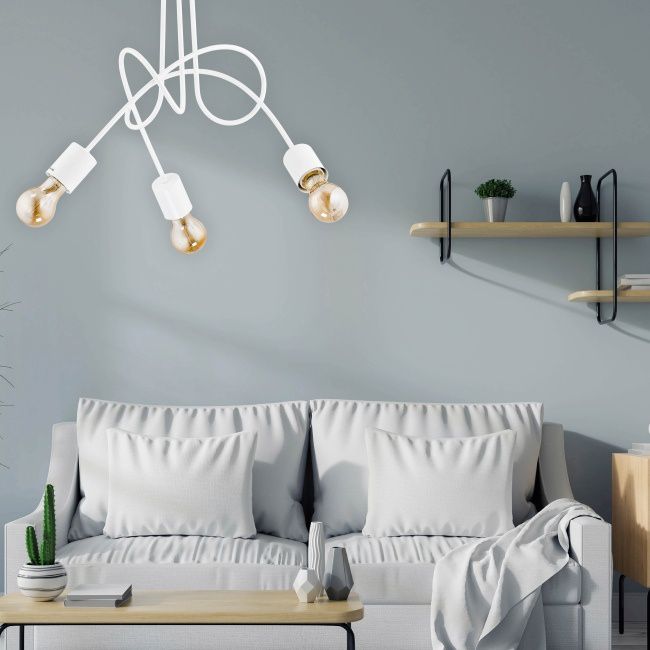 Loftslampe Lysekrone Tango 3 x 60 W E27 Hvid