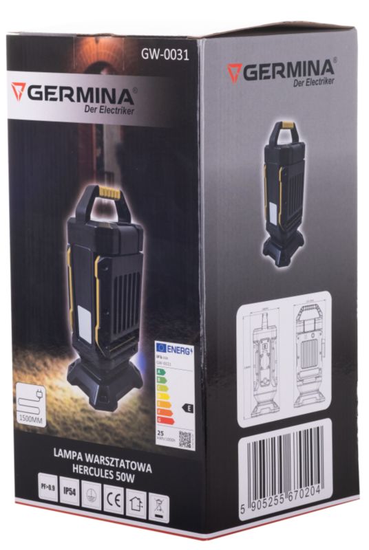 Germina sammenklappelig arbejdslygte 50W projektør, 1 stk.