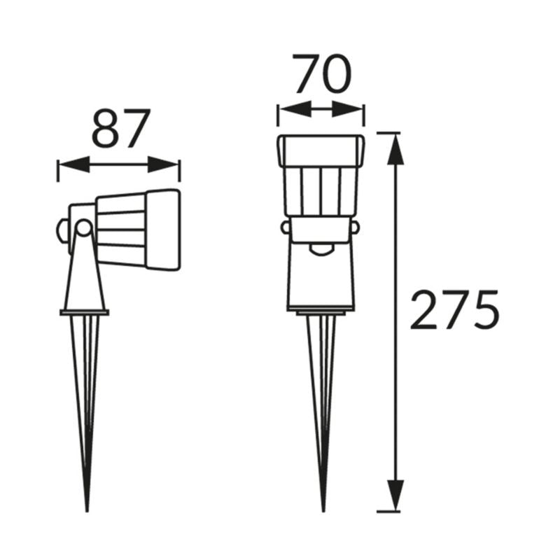 LED Nedstiklampe Plant 5 W Neutral Hvid Sort