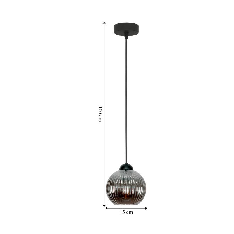 Hængelampe Sfera 1xE27 Grafit 15 cm Loft