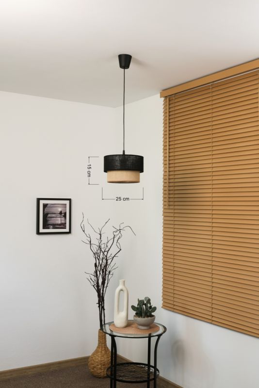 Hængelampe Duolla Boho S 1-punkt E27 Sort Jute
