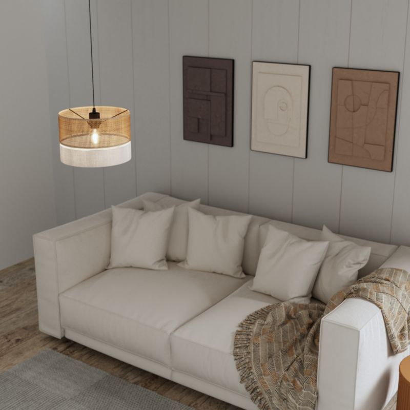 GoodHome Conebill pendel 1 x E27 30 cm rattan/snor