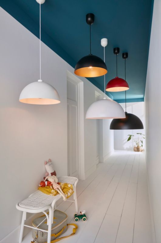 GoodHome Songor 1-punkts pendel E27 38 cm hvid