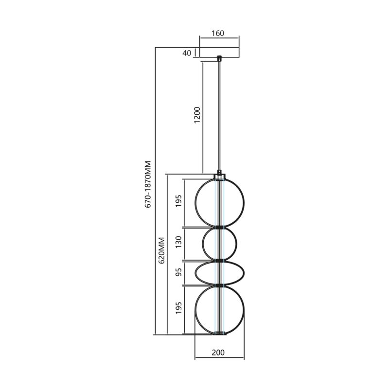 LED-pendel Daphne 36 W Røget