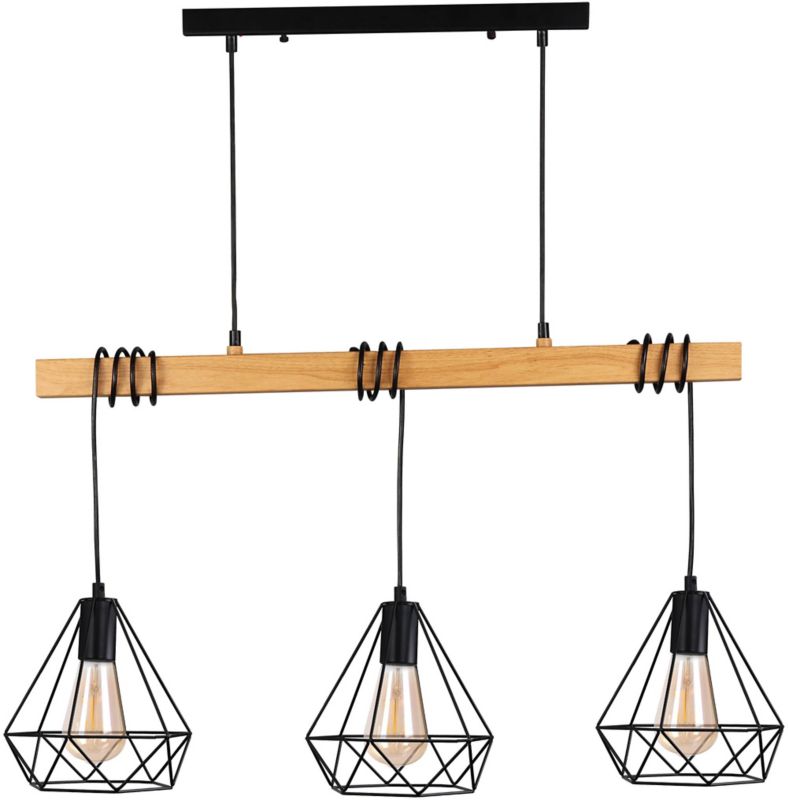 Hængelampe Vigo Wood 3 x 20 W E27 Sort