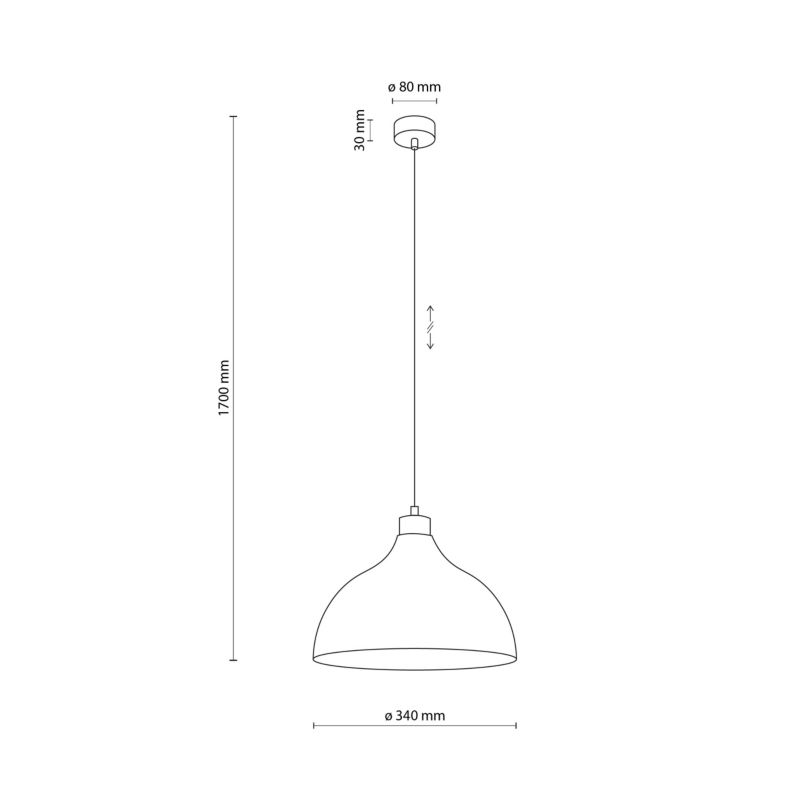 TK Lighting Cap pendellampe 1 x E27 i kobber