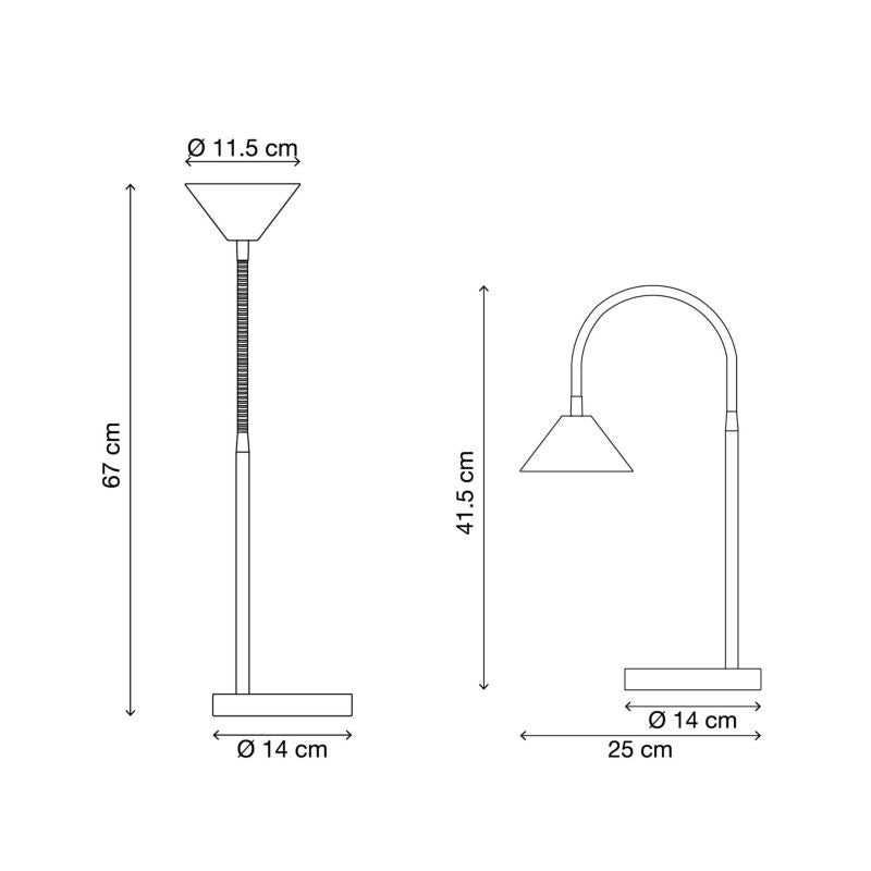 LED bordlampe mat-sort