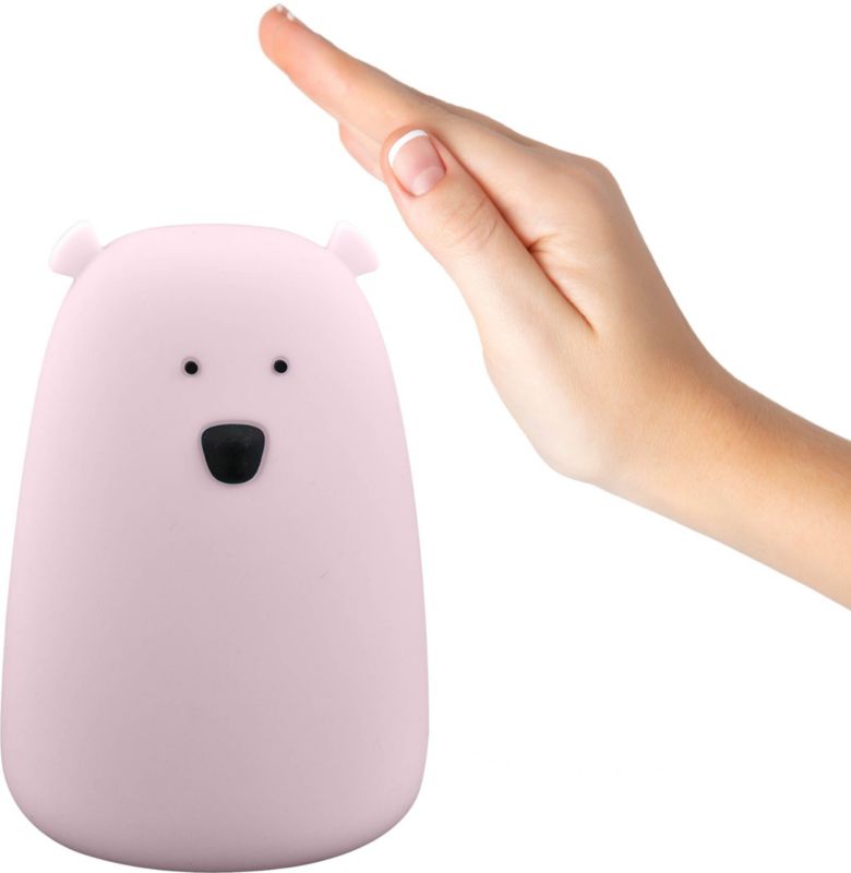 Nattebordslampe Goldlux Bjørn RGB USB lyserød