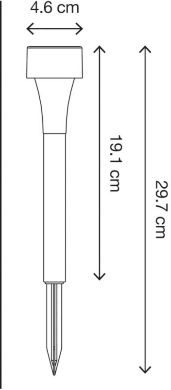 Sort solcellelampe med jordspyd