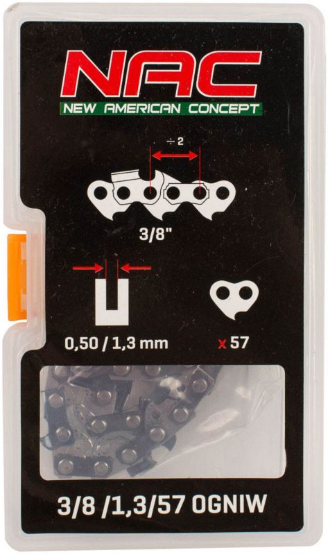 NAC kæde 16" 57 led 3/8" x 1,3 mm