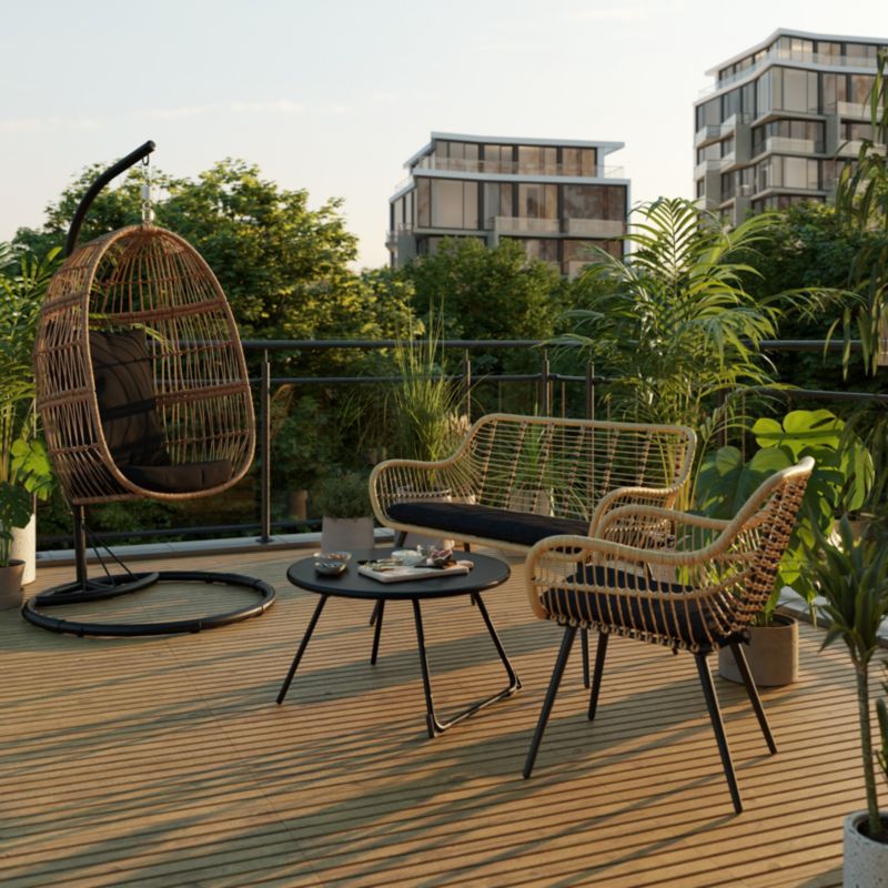 GoodHome Apolima havebænk i teknorattan