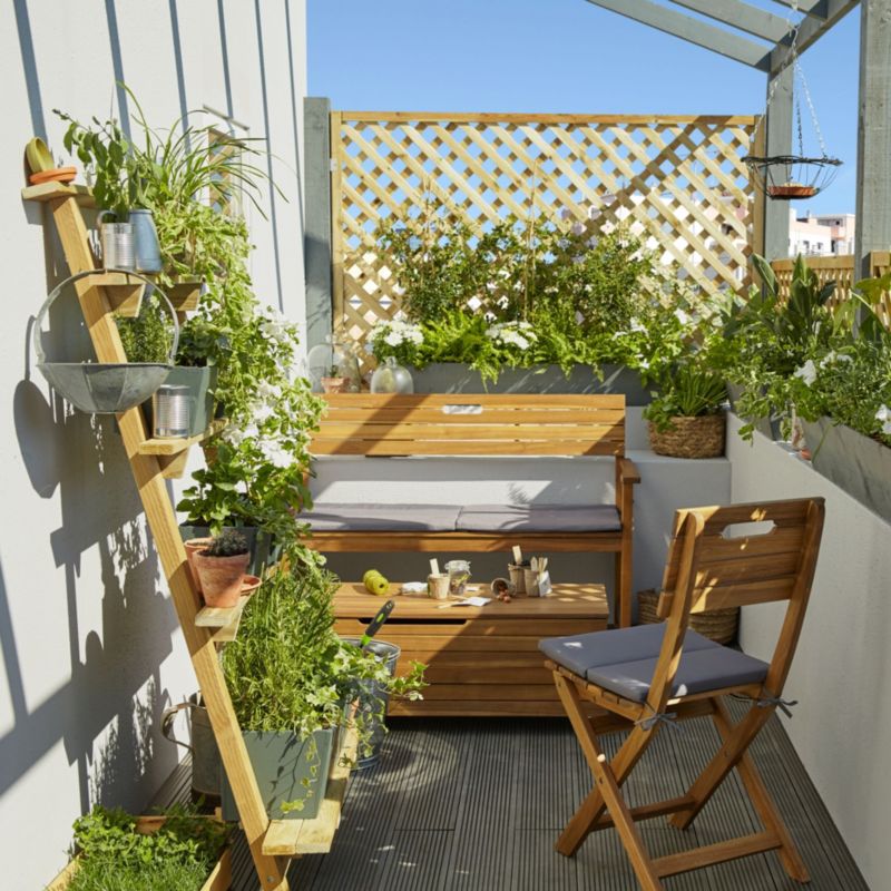 Bænk med rygstøtte Blooma Denia 128,5 x 57 x 89,7 cm akacietræ