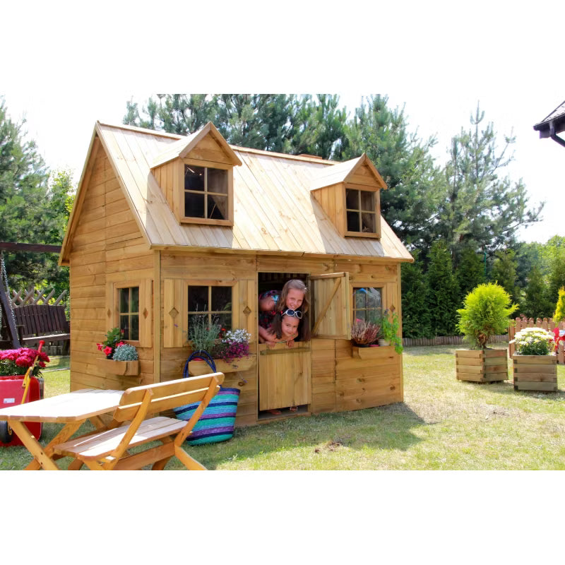 Legehus i Træ Maria 248x161 cm Natur