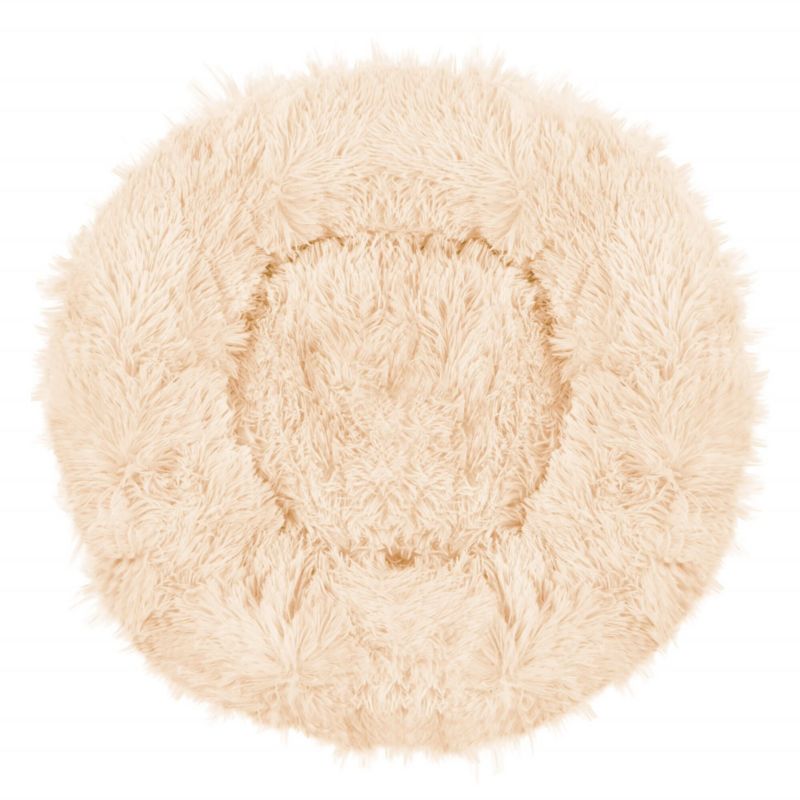 Springos hundeseng 40 cm i blødt fløjl, cremefarvet, 1 stk.