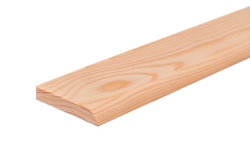 Ensidet knastfri skjuleliste 8 x 34 x 2400 mm fyrretræ