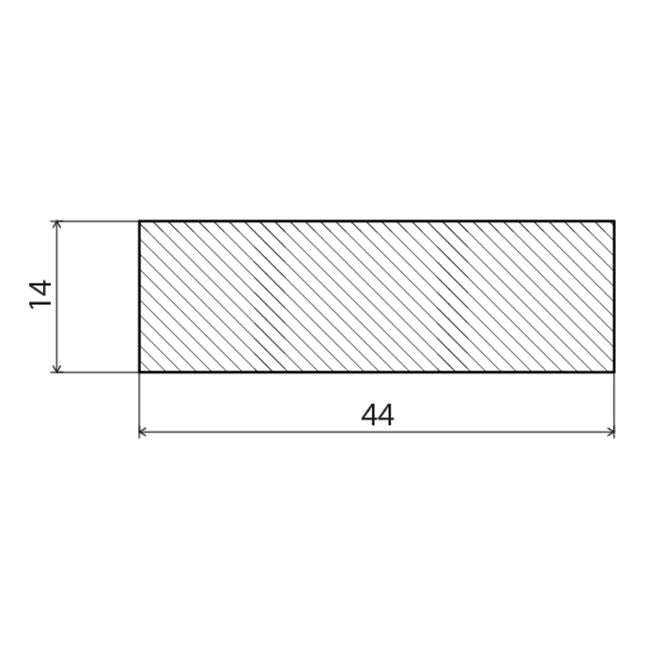 MDF skjuleliste 14 x 44 x 2100 mm square hvid