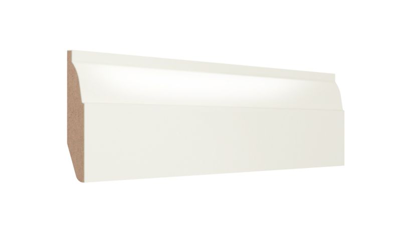 MDF-liste 14 x 94 x 2400 mm dobbeltsidet chamfered / ovolo hvid