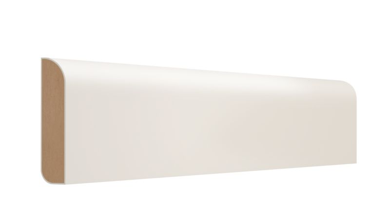 MDF-liste 14 x 94 x 2400 mm dobbeltsidet rund / bullnose hvid