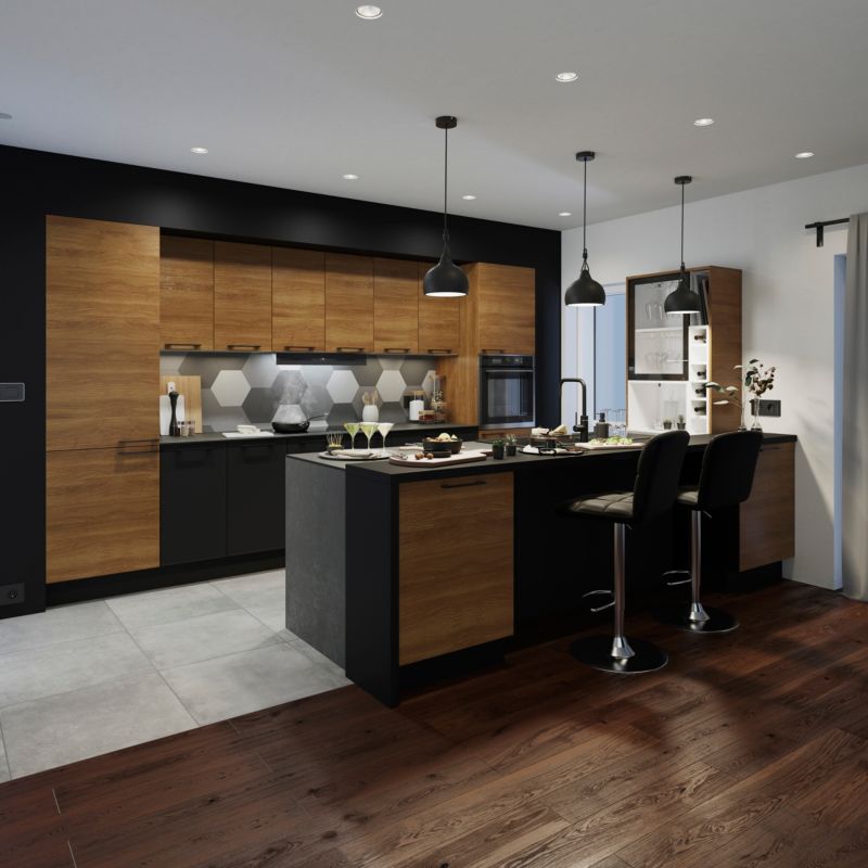 Hjørneliste til vægskab GoodHome Chia 91 x 6 cm træstruktur