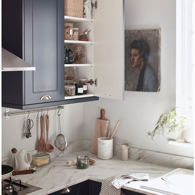 GoodHome Artemisia hjørneliste 89,5 cm midnatsblå