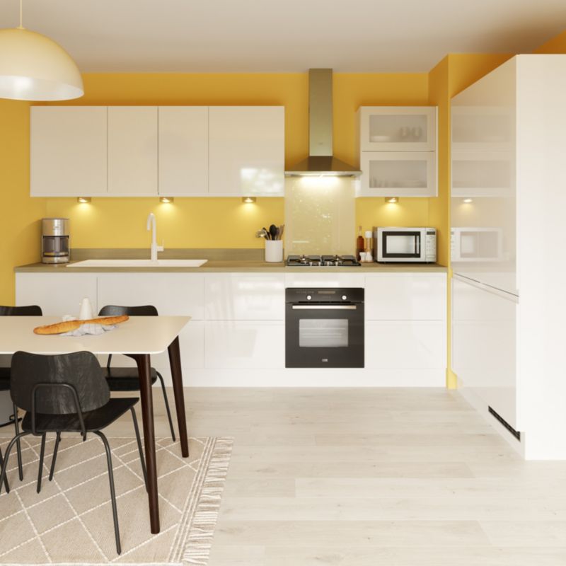 GoodHome Garcinia hjørneliste 71,5 x 5,9 cm i hvid højglans